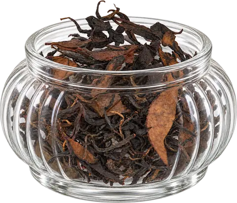 Atami Georgian GABA tea in a ribbed clear display jar