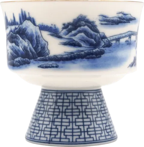 Splendid Landscape Tall Footed Cup # 96125